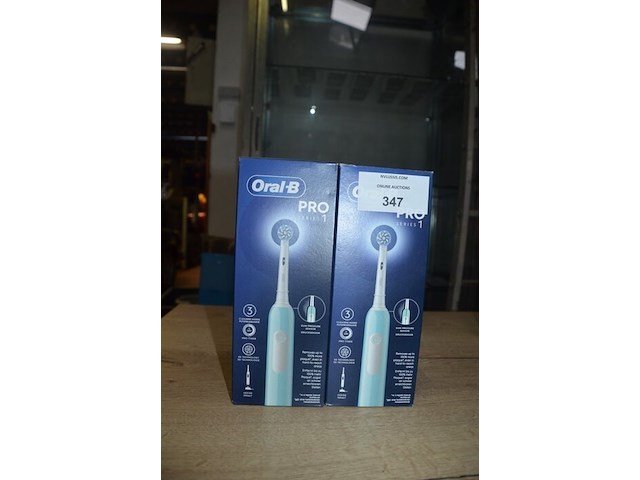 2 elektrische tandenborstels braun oral b pro series 1 turqois (b435) - afbeelding 1 van  4