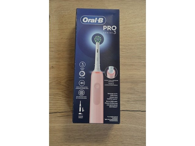 2 elektrische tandenborstels braun oral b pro series 3 rose pink (b435) - afbeelding 3 van  4