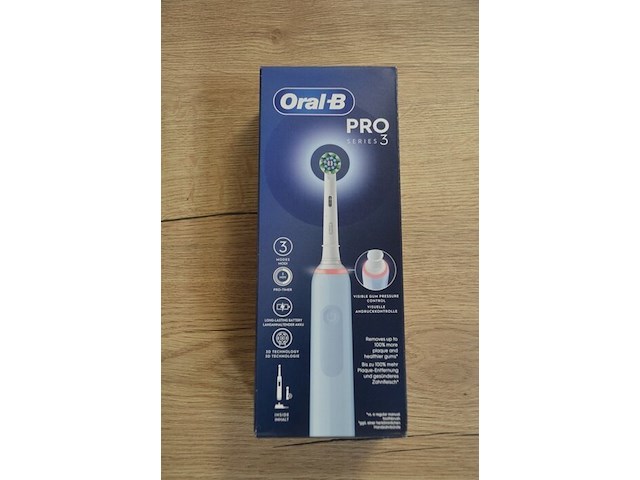 2 elektrische tandenborstels braun oral b pro series 3 vapor blue (b435) - afbeelding 3 van  4