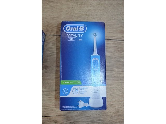 2 elektrische tandenborstels braun oral b vitality 100 blue swap (b435) - afbeelding 3 van  4