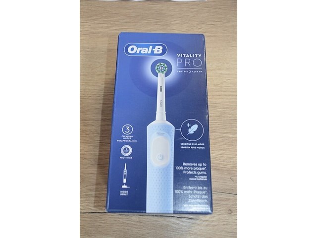2 elektrische tandenborstels braun oral b vitality pro protect x clean vapor blue (b435) - afbeelding 3 van  4