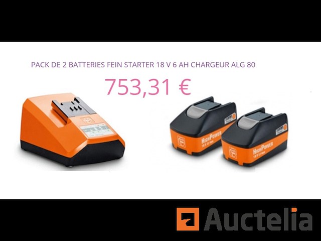 2 fein-accu's en een oplader - afbeelding 1 van  10