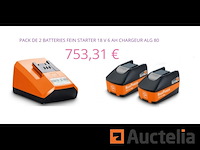 2 fein-accu's en een oplader