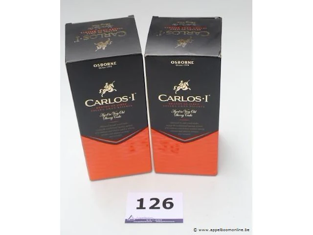 2 flessen à 1lt brandy carlos i - afbeelding 1 van  2