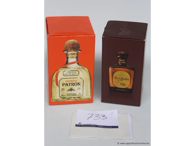 2 flessen à 70cl tequilla patron en don julio - afbeelding 1 van  2