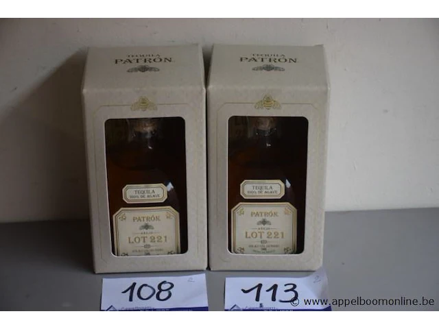 2 flessen à 70cl tequilla patron lot 221 40% - afbeelding 1 van  2