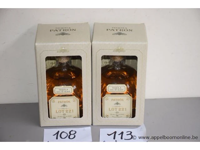 2 flessen à 70cl tequilla patron lot 221 40% - afbeelding 1 van  2