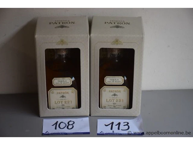 2 flessen à 70cl tequilla patron lot 221 40% - afbeelding 1 van  2