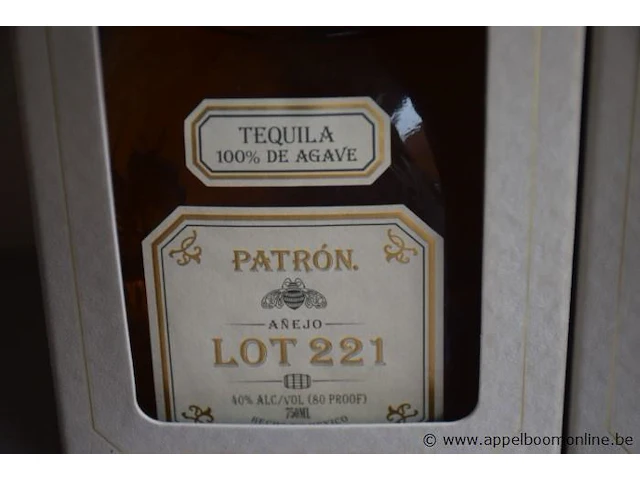 2 flessen à 70cl tequilla patron lot 221 40% - afbeelding 2 van  2