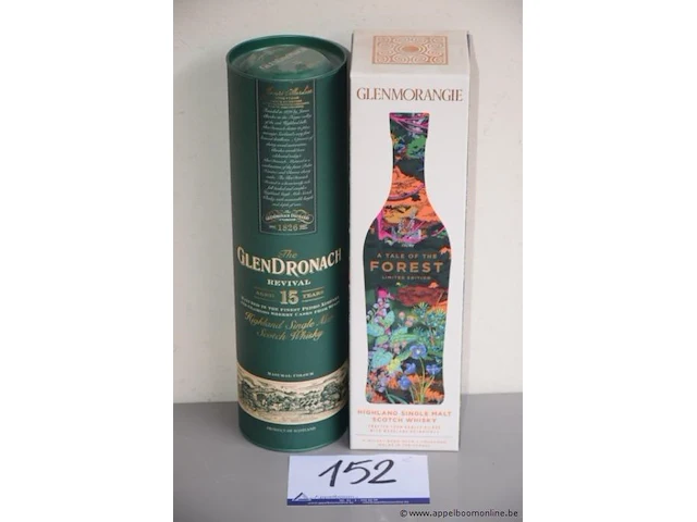 2 flessen à 70cl whisky glendronach 15yr & glennmorangie forest 46% - afbeelding 1 van  3