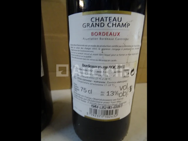 2 flessen bordeaux château grand champ 2011 - afbeelding 2 van  4