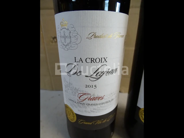 2 flessen bordeaux graves la croix de leyran 2015 - afbeelding 2 van  4