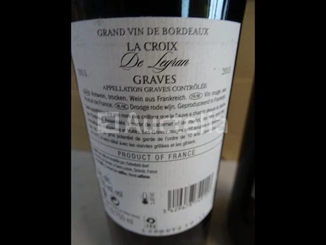 2 flessen bordeaux graves la croix de leyran 2015 - afbeelding 3 van  4