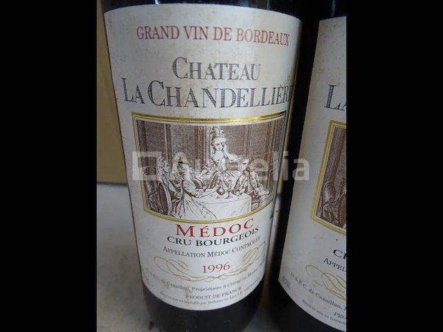 2 flessen bordeaux la chandellière cru bourgeois 1996 - afbeelding 2 van  4