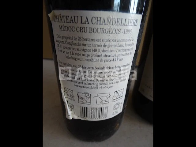 2 flessen bordeaux la chandellière cru bourgeois 1996 - afbeelding 4 van  4