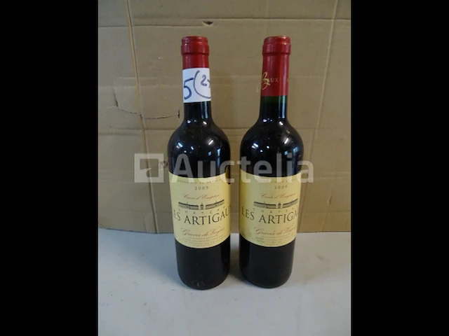 2 flessen bordeaux les artigaux graves de vayres 2009 - afbeelding 1 van  4