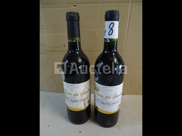 2 flessen cahors terre de gaule 2005 - afbeelding 1 van  4