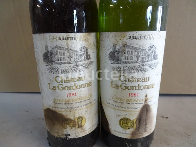 2 flessen côtes de provence château la gordonne 1981 - afbeelding 3 van  3