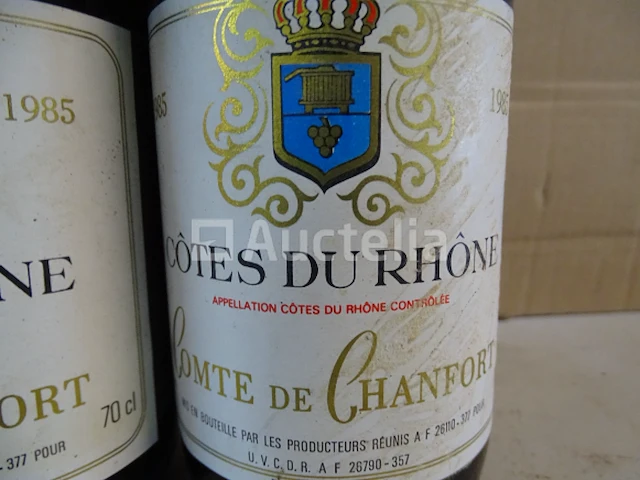 2 flessen côtes du rhône comté de chamfort 1985 - afbeelding 3 van  3