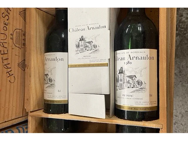 2 flessen + glas château arnauton, 1980 - afbeelding 2 van  2