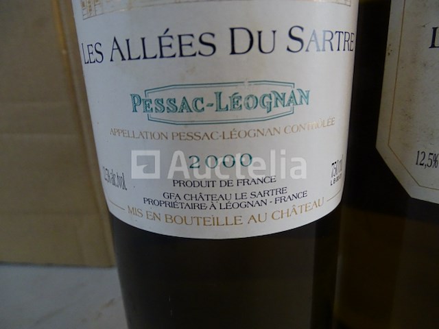 2 flessen grand vin de graves les allées de sartre 2000 - afbeelding 3 van  6
