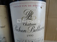2 flessen graves de vayres château pichon bellevue 1990 - afbeelding 2 van  4