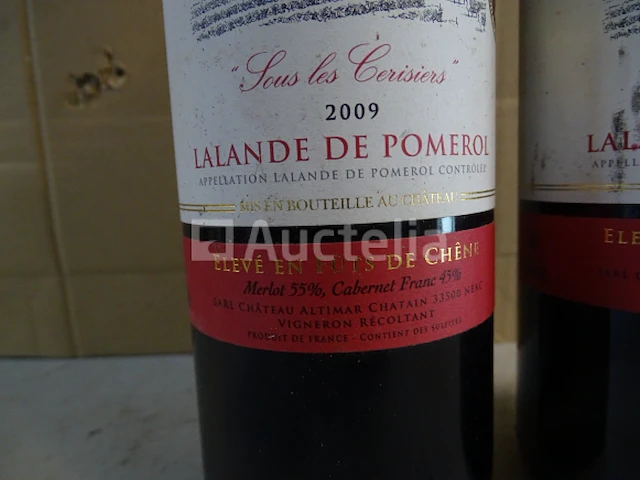 2 flessen lalande de pomerol château altimar 2009 - afbeelding 1 van  5