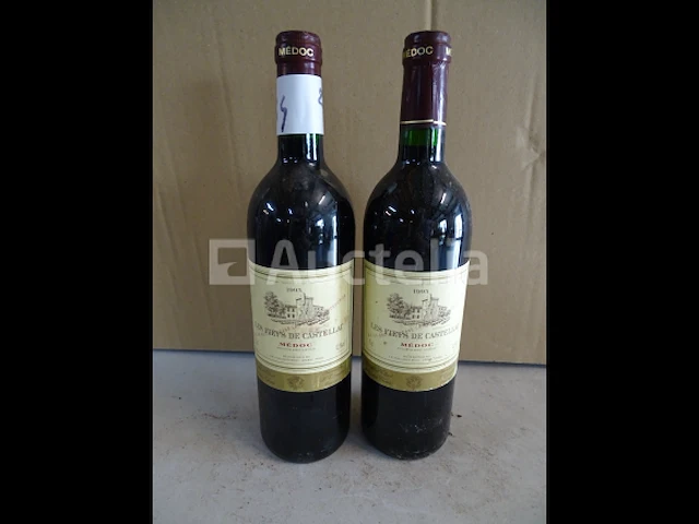 2 flessen médoc les fiels de castellac 1995 - afbeelding 1 van  3