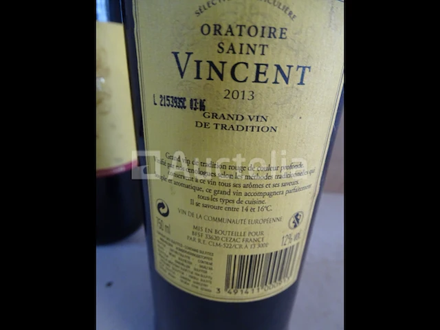 2 flessen oratoire saint vincent grand vin de tradition 2013 - afbeelding 3 van  3