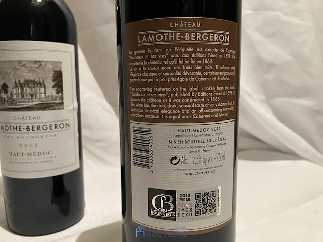 2 flessen wijn chateau lamothe-bergeron - afbeelding 3 van  4