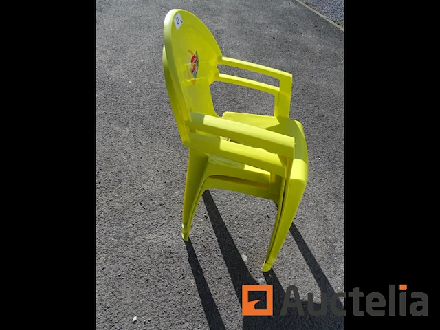 2 gele ice tea pvc stoelen - afbeelding 2 van  5