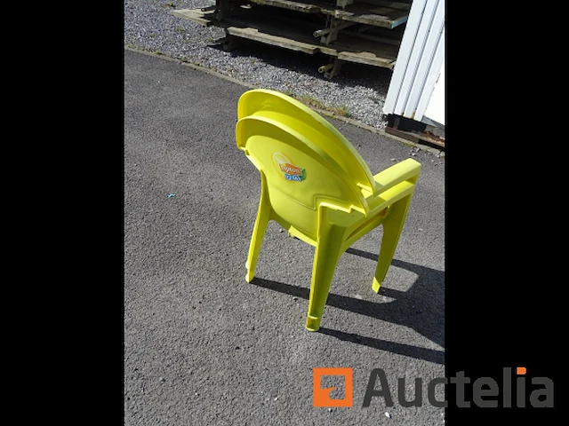 2 gele ice tea pvc stoelen - afbeelding 4 van  5