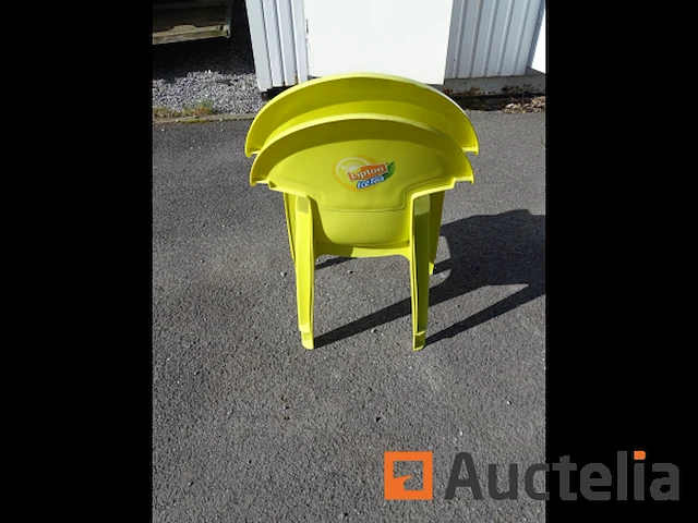 2 gele ice tea pvc stoelen - afbeelding 5 van  5
