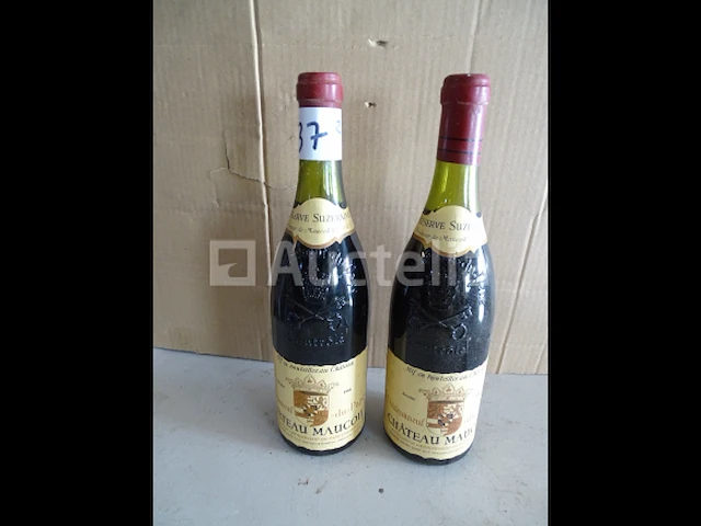 2 genummerde flessen châteauneuf-du-pape château maucoil 1984 - afbeelding 1 van  7
