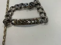 2 goudkoleurige kettingen en 1 zilverkleurige armband - afbeelding 2 van  7