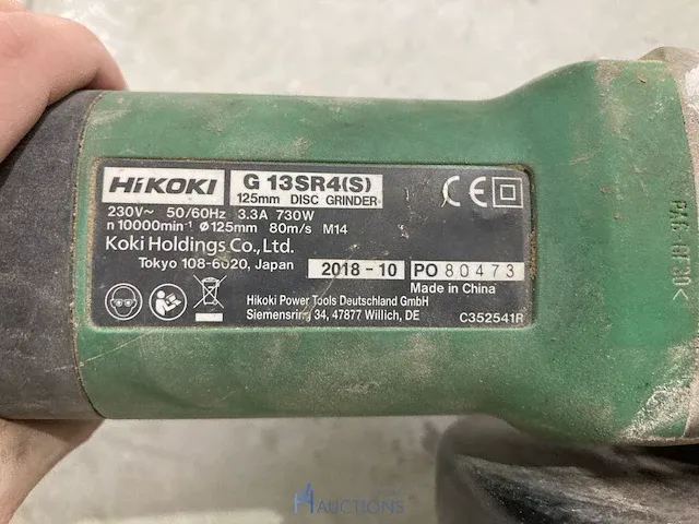 2 haakse slijpmachine hikoki - afbeelding 2 van  3