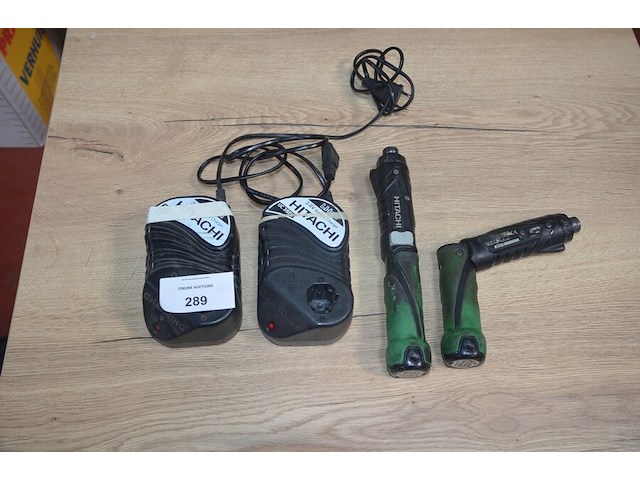 2 hitachi accu schroefmachines db3dl2 met 2 laders en 2 accu (b402) - afbeelding 1 van  4