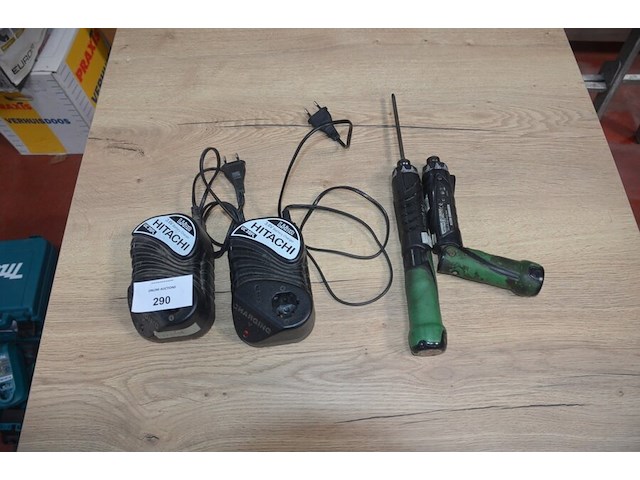 2 hitachi accu schroefmachines db3dl2 met 2 laders en 2 accu (b402) - afbeelding 1 van  5