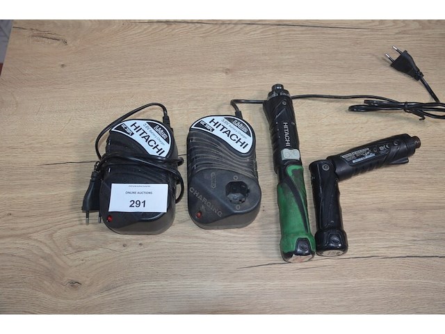 2 hitachi accu schroefmachines db3dl2 met 2 laders en 2 accu (b402) - afbeelding 2 van  5