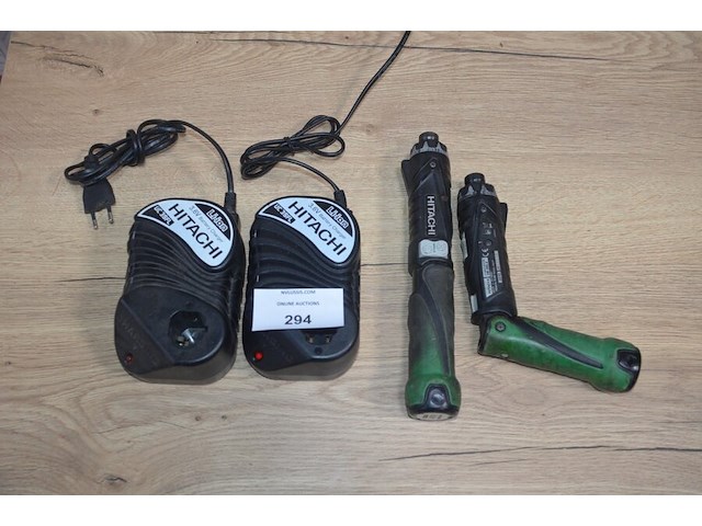 2 hitachi accu schroefmachines db3dl2 met 2 laders en 2 accu (b402) - afbeelding 1 van  5