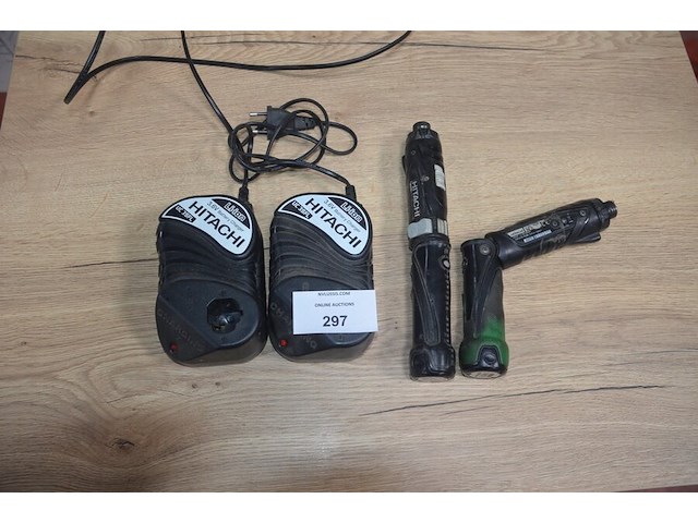 2 hitachi accu schroefmachines db3dl2 met 2 laders en 2 accu (b402) - afbeelding 1 van  5