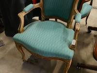 2 houten vintage zetels louis xv stijl - afbeelding 1 van  4