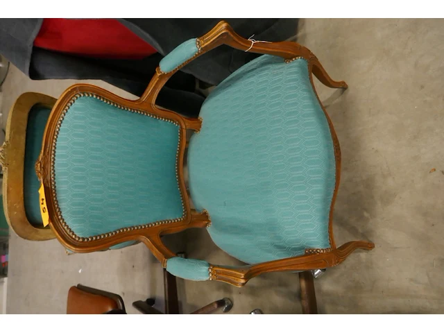 2 houten vintage zetels louis xv stijl - afbeelding 3 van  4