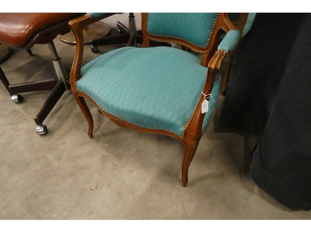 2 houten vintage zetels louis xv stijl - afbeelding 4 van  4