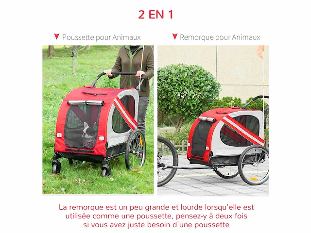 2-in-1 converteerbare jogger hondenfietskar - afbeelding 5 van  12