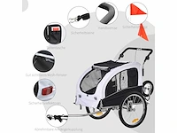 2-in-1 fietskar voor hond - wit + zwart - 155 x 83 x 108 cm - afbeelding 6 van  7