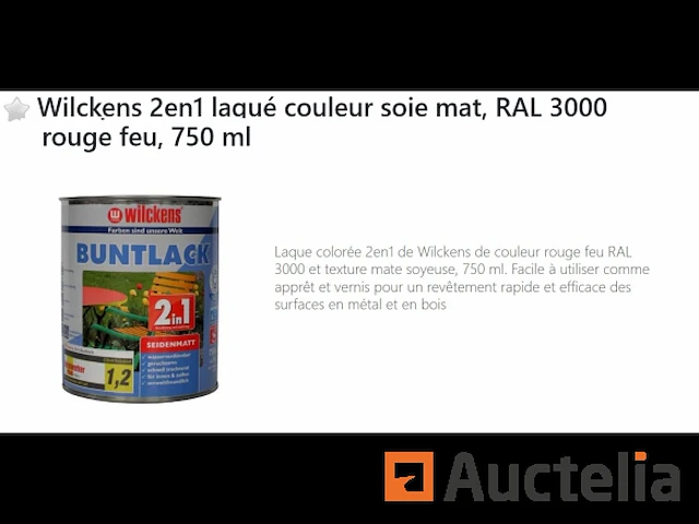 2-in-1 gelakte verf in matte zijdekleur wilckens ral 3000 vuurrood - afbeelding 1 van  1