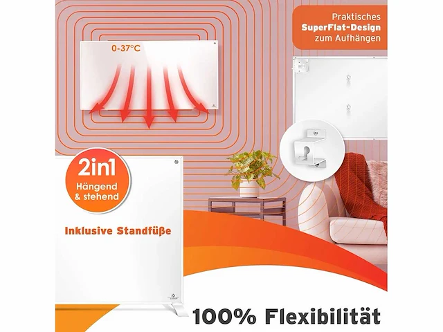 2-in-1 infrarood energiebesparende infrarood verwarming - 700w - afbeelding 5 van  9