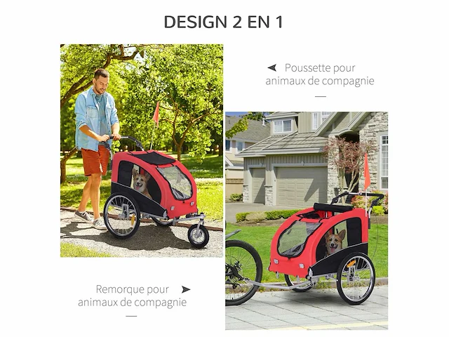 2-in-1 jogger fietskar voor dieren - afbeelding 5 van  6