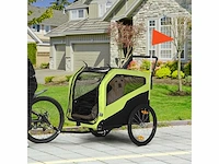 2-in-1, kinderwagenfunctie, 2 ingangen, gaasvenster, zonneklep, stalen frame, groen, 170 x 77 x 90 cm - afbeelding 1 van  6